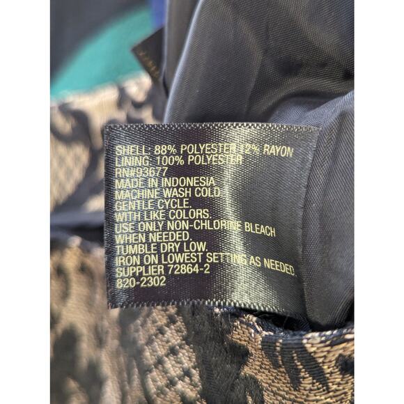 NWOT! WORTHINGTON! TAPESTRY WOVEN BLACK, GOLD "NUDE" SKIRT! SZ 10 - Picture 4 of 7